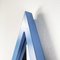 Moderner italienischer dreieckiger Wandspiegel mit hellblauem Holzrahmen, 1980er 8
