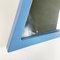 Modern Italian Triangular Wall Mirror with Light Blue Wooden Frame, 1980s 10