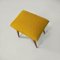 Mid-Century Yellow Fabric & Beech Pouf, Northern European, 1960s 5