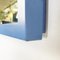 Specchio da parete moderno semicircolare con cornice in legno azzurro, Italia, anni '80, Immagine 6