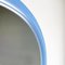 Specchio da parete moderno semicircolare con cornice in legno azzurro, Italia, anni '80, Immagine 5