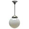 Pendant Stem Lamp with Opaline Shade from Phillips, Netherlands, 1930s, Image 1