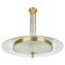 Brass and Glass Ceiling Light attributed to Pietro Chiesa for Fontana Arte, Italy, 1950s 4
