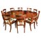 Tavolo da pranzo Jupe del XX secolo attribuito a William Tillman & Chairs, anni '80, set di 11, Immagine 1
