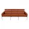 Model 3303 Airport 3-Seater Sofa in Anilin Leather by Arne Jacobsen, Image 4