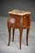 French Veneer Bedside Cabinet with Marble Top, Image 1