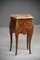 French Veneer Bedside Cabinet with Marble Top, Image 2