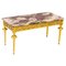 Tavolini da caffè vintage in legno dorato e marmo di Limoges, Francia, anni '50, Immagine 1