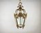 Vintage Pendant Lantern Ceiling Lamp with Glass Panels, Metal and Glass 3