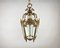 Vintage Pendant Lantern Ceiling Lamp with Glass Panels, Metal and Glass, Image 3