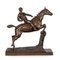 Französischer Künstler, Jockey & über einen Zaun springendes Pferd, 1900, Bronze 4