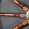 20th Century Edwardian Turned Teak & Brass Ship Wheel, 1900s 7