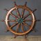 20th Century Edwardian Turned Teak & Brass Ship Wheel, 1900s 2