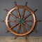 20th Century Edwardian Turned Teak & Brass Ship Wheel, 1900s, Image 2