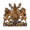 Britisches königliches Wappen aus geschnitztem & bemaltem Holz, 20. Jh., 1900er 1