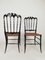Chiavarine Chairs in Black Wood and Straw, 1950s, Set of 2 18