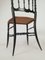 Chiavarine Chairs in Black Wood and Straw, 1950s, Set of 2 7