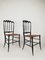 Chiavarine Chairs in Black Wood and Straw, 1950s, Set of 2 1