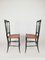 Chiavarine Chairs in Black Wood and Straw, 1950s, Set of 2 5