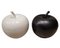 Apples in Black and White Ceramic, Italy, 1970s, Set of 2 1