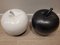 Apples in Black and White Ceramic, Italy, 1970s, Set of 2, Image 3