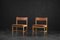 Moderne skandinavische Modell 3241 Stühle aus Eiche & Cognac Leder von Børge Mogensen für Fredericia Stolefabrik, 1960er, 2er Set 1