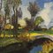 Artista francés, paisaje impresionista, 1960, óleo sobre lienzo, enmarcado, Imagen 3