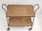 French Trolley in Steel and Rattan, 1950s, Image 4