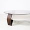 Space Age Round Wood and Smoked Glass Coffee Table, 1970s 3