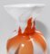 Postmodern White, Orange and Brown Murano Glass Vase by Carlo Moretti, Italy, 1970s 3