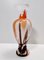 Postmodern White, Orange and Brown Murano Glass Vase by Carlo Moretti, Italy, 1970s 4