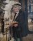 Edouard John Menta, Le vendeur de rue, Oil on Cardboard, Framed 1