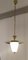 Deckenlampe aus Messing & Muranoglas, Italien, 1930er 2
