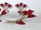 Red Lacquer and Brass Sconces, Italy, 1950s, Set of 4 3