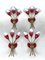 Red Lacquer and Brass Sconces, Italy, 1950s, Set of 4 5