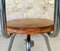 Sgabello industriale in metallo e legno con sedile girevole regolabile, anni '60, Immagine 10