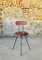 Industrial Metal and Wood Stool with Adjustable Swivel Seat, 1960s, Image 1