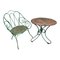 Table et Chaise de Jardin en Fer Torsadé, 1900s, Set de 2 1