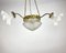 3-Arm Chandelier with Glass Shades and Brass Fitting 5