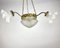 3-Arm Chandelier with Glass Shades and Brass Fitting, Image 5