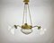 3-Arm Chandelier with Glass Shades and Brass Fitting 4