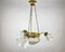 3-Arm Chandelier with Glass Shades and Brass Fitting 3