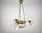 3-Arm Chandelier with Glass Shades and Brass Fitting, Image 3