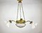 3-Arm Chandelier with Glass Shades and Brass Fitting 1