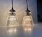 Scandinavian Pendant Lamps in Glass and Brass, 1980s, Set of 2 6