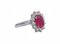 14 Karat White Gold Ring with Ruby & Diamonds, 1970s 2