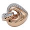 Bague en Or Rose et Blanc 18 Carats avec Diamants, 1970s 1