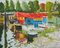 Jackson, Puppet Theatre Barge, The Thames, Richmond, 21st Century, Oil on Board 1