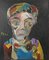 Tello, Retrato expresionista, Finales del siglo XX, Óleo a bordo, Enmarcado, Imagen 1