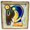 Targa da parete con segno zodiacale Capricorno in ceramica smaltata di Helmut Schäffenacker, Germania, anni '60, Immagine 1